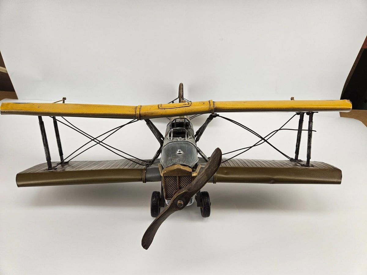 Avion vintage de la Seconde Guerre mondiale, modèle réduit moulé sous pression et fabriqué à la main, 18 po.