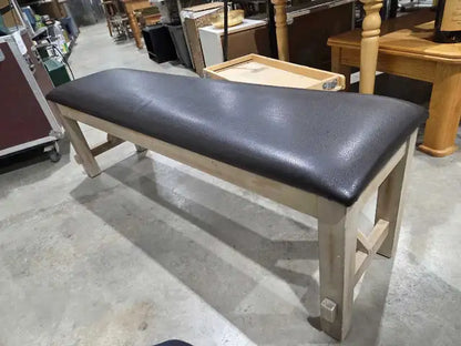 5ft Wooden Bench w/ Cushioned Seat