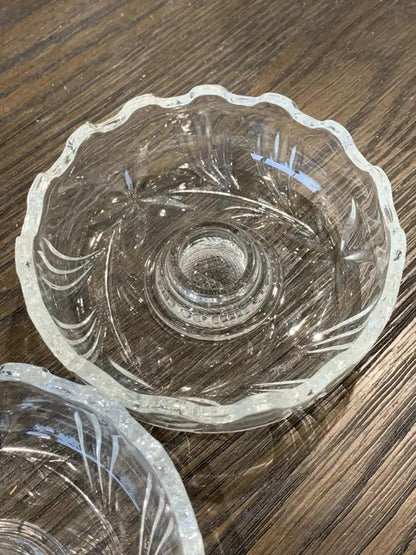 Crystal Candle Holders with abstract botanical details