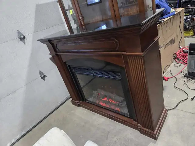 Electric Twin Star Wooden/Marble Fireplace