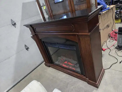 Electric Twin Star Wooden/Marble Fireplace
