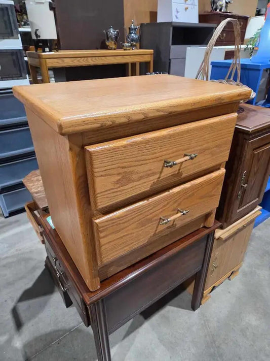 Wooden 2-Drawer Nightstand