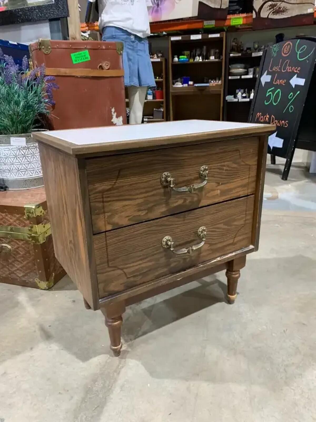 Pastel Tile Bedside Table with drawers