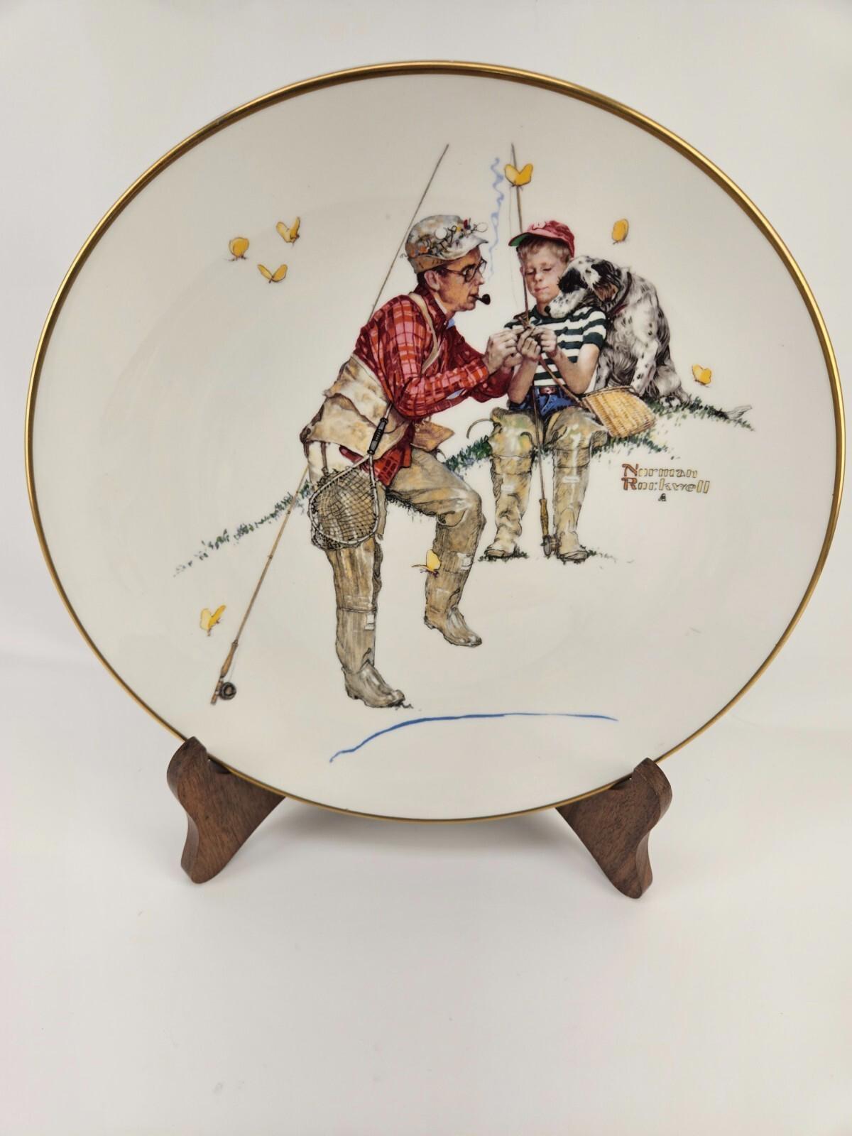 Norma Rockwell Collector Plate - Summer Trout Dinner