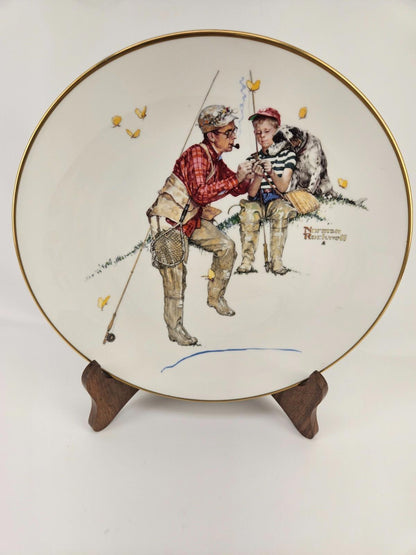 Norma Rockwell Collector Plate - Summer Trout Dinner