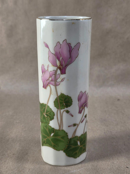 Vintage ~ Gold Rim Trim OTAGIRI JAPAN Flower Vase CYCLAMEN