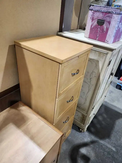Wooden 4-Drawer Filing Cabinet