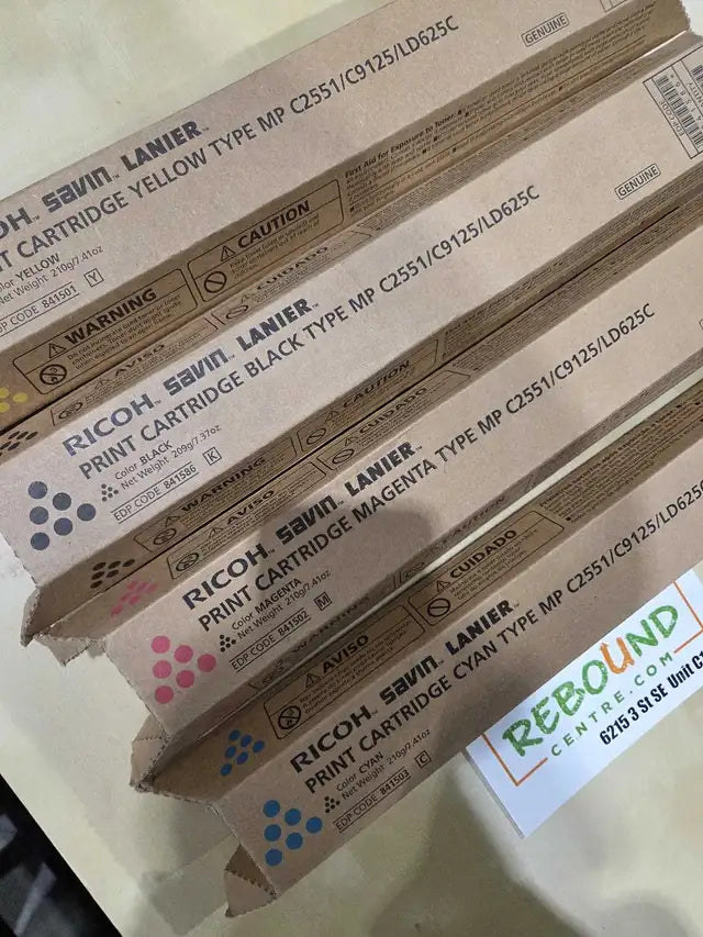 Ricoh Savin Lanier Toner Cartridges Full Color Set