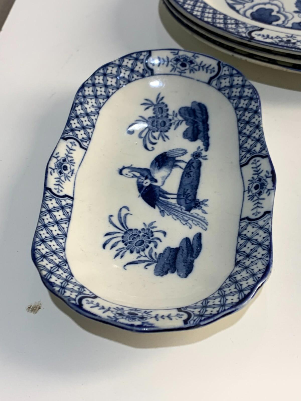 Lot of 5 Oval Platters Wood & Sons Yuan