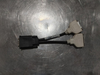 GOOD CONDITION Molex to Dual DVI Female 6inch Cable Black