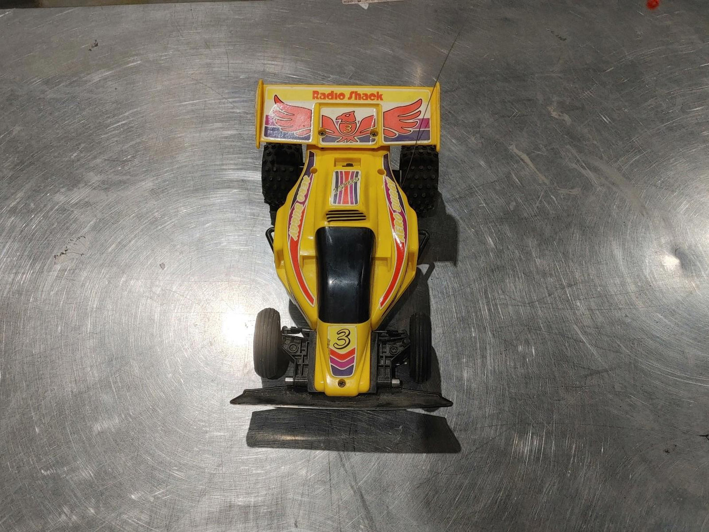 Good Condition Radio Shack 2-Speed Aero Buggy RC Car Yellow Untested No Remote