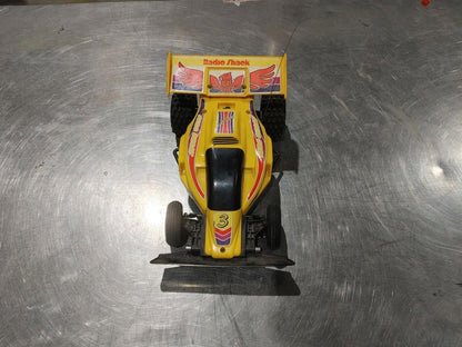 Good Condition Radio Shack 2-Speed Aero Buggy RC Car Yellow Untested No Remote