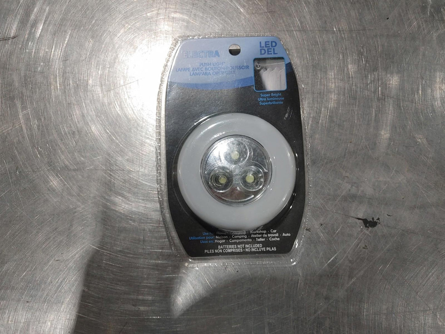 BRAND NEW IN BOX ELECTRA LED Push Light White/Silver
