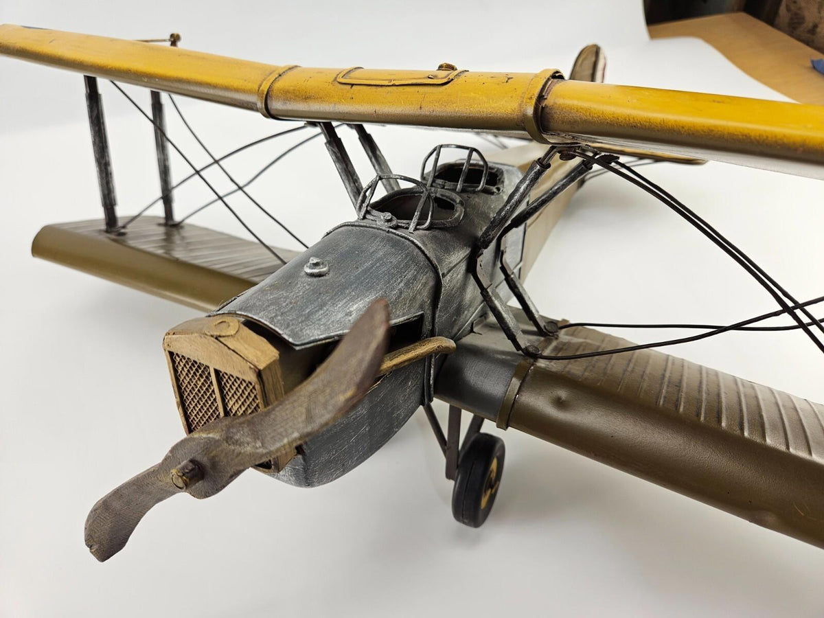 Avion vintage de la Seconde Guerre mondiale, modèle réduit moulé sous pression et fabriqué à la main, 18 po.