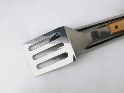 Good Cook BBQ Tool Set: Fork, Turner & Tongs Stainless Steel Wood Handle