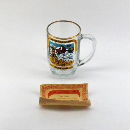 Bedford Nova Scotia - Incorporation Glass Mug With Certificate 1980 - 0837/ 3000