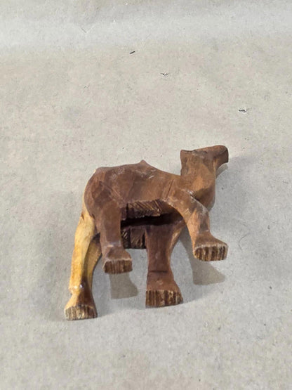 Vintage Egyptian Medium Wood Camel Hand Carved Animal Figurine 4" X 3"