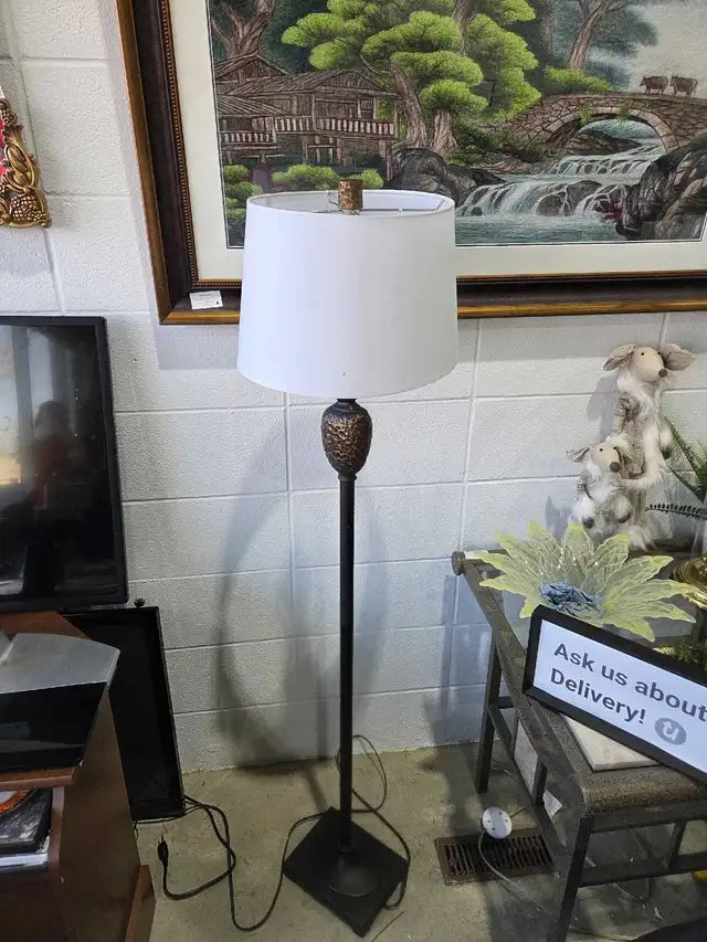 Brass Look Metal Floor Lamp - 58"