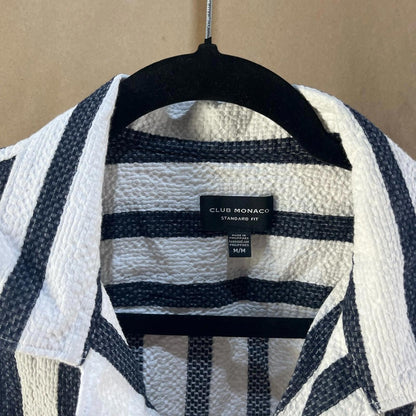 Club Monaco Blue & White Striped Casual Shirt (Men’s Size M)