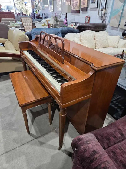 Stunning Winter Piano & Bench - 1970s