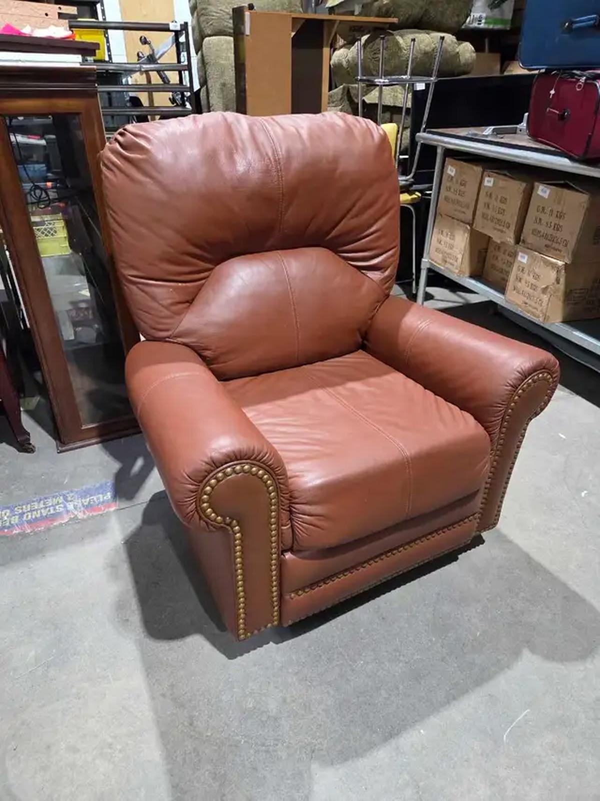 Leather Swivel Rocker Recliner Armchair