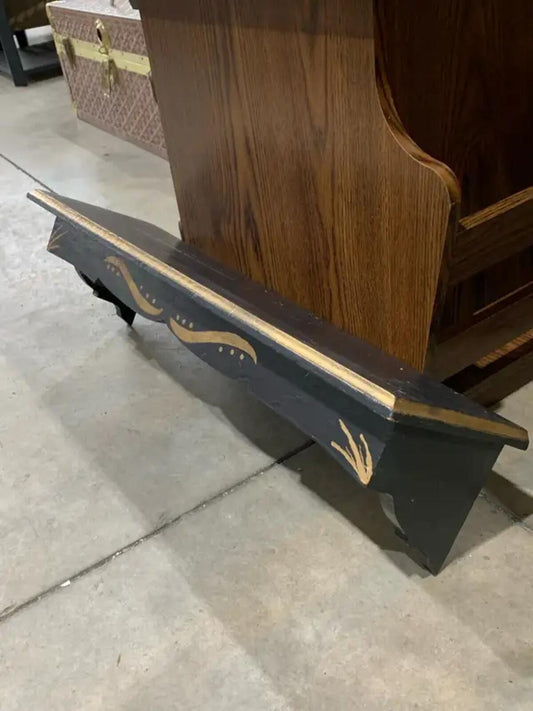 Black Wooden Shelf with Gold detail