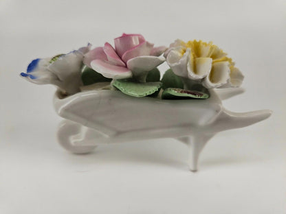 Royale Stratford Find Bone China Roses Flowers in a Wheel Barrow - England