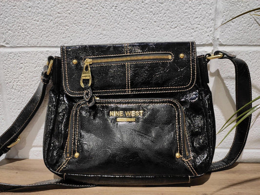 NINE WEST BLACK BUCKLE SHOULDER BAG