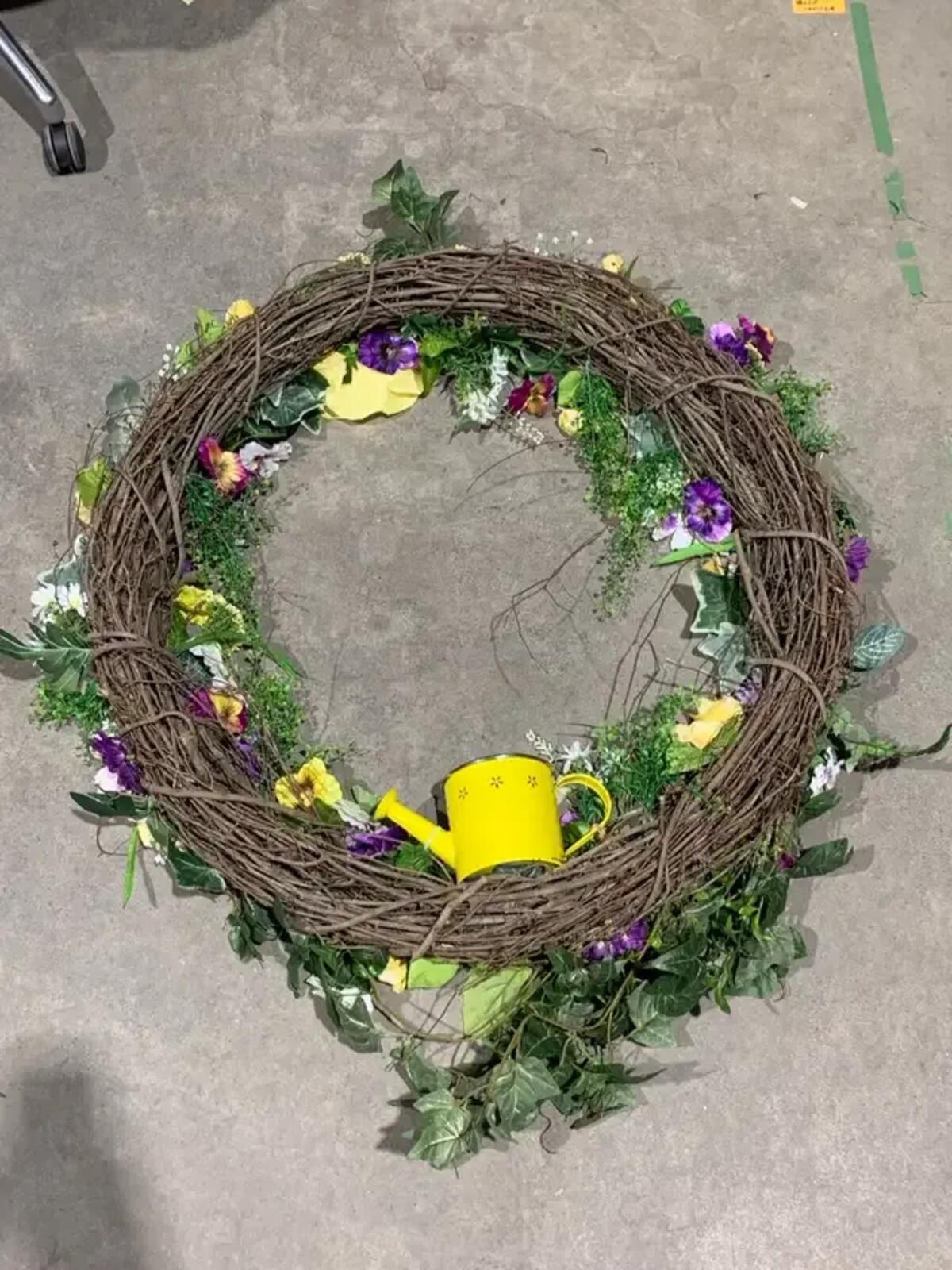 Yellow and Purple Summer Wreath 40”