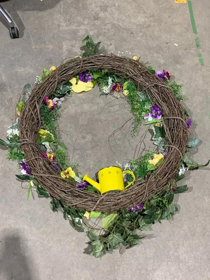 Yellow and Purple Summer Wreath 40”