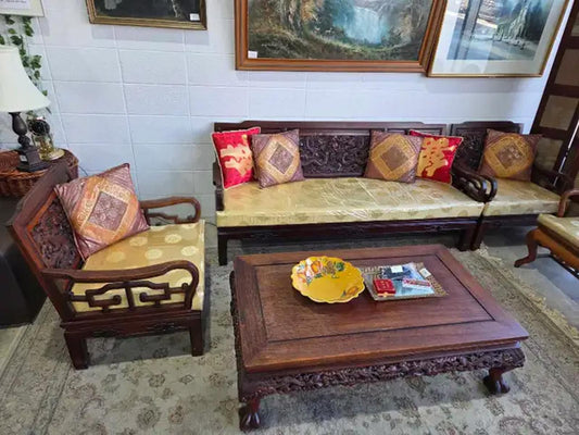 Carved Asian Living Room Set