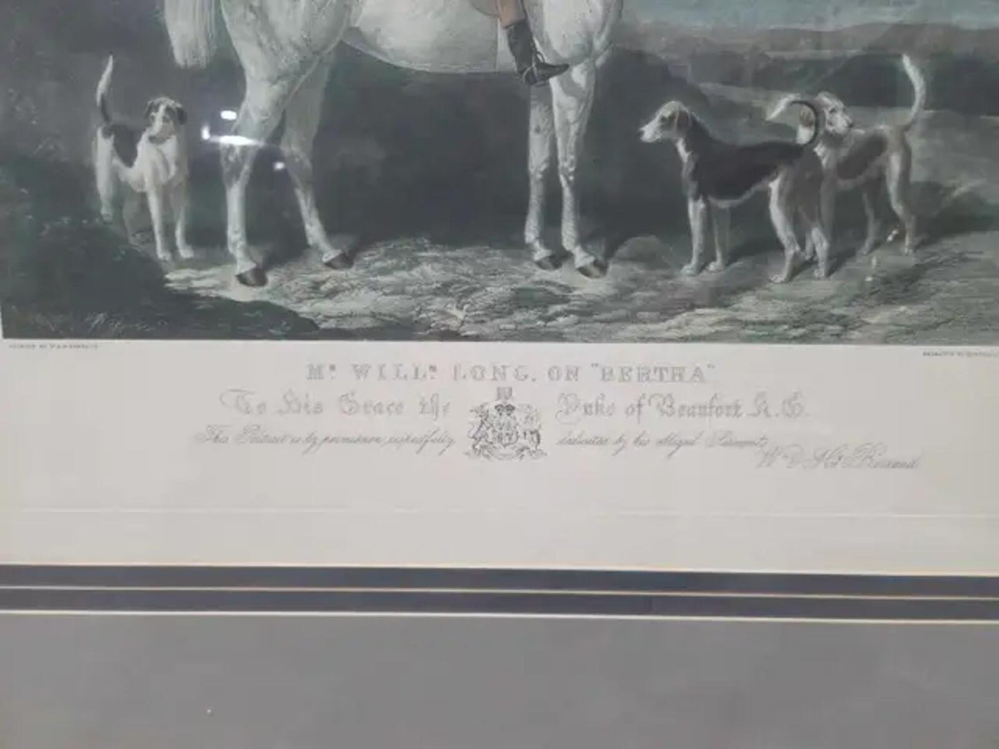Framed Mr. Willm. Long on Bertha Engraved Painting