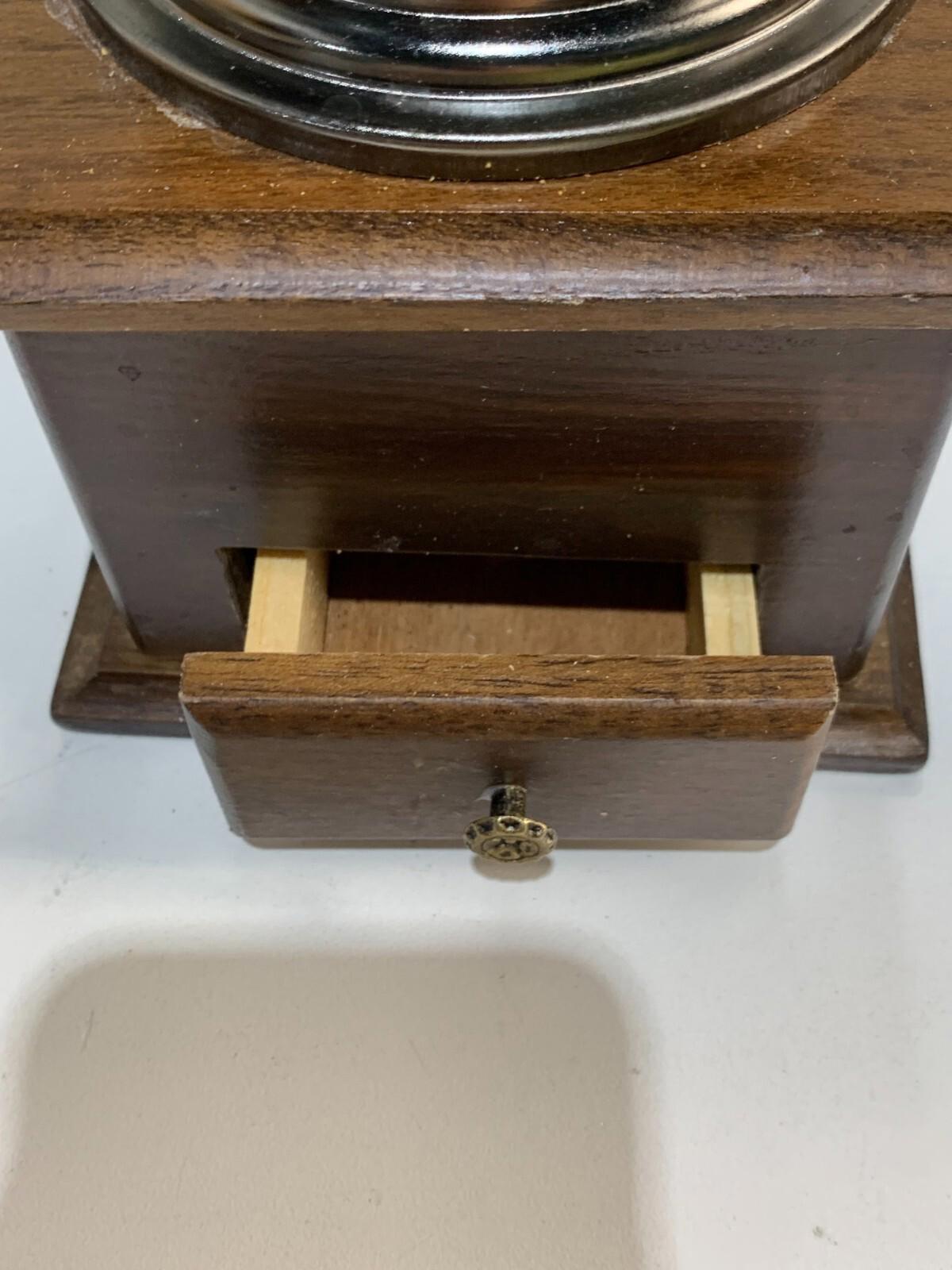 French Style Wood and Metal Coffee Grinder Mill