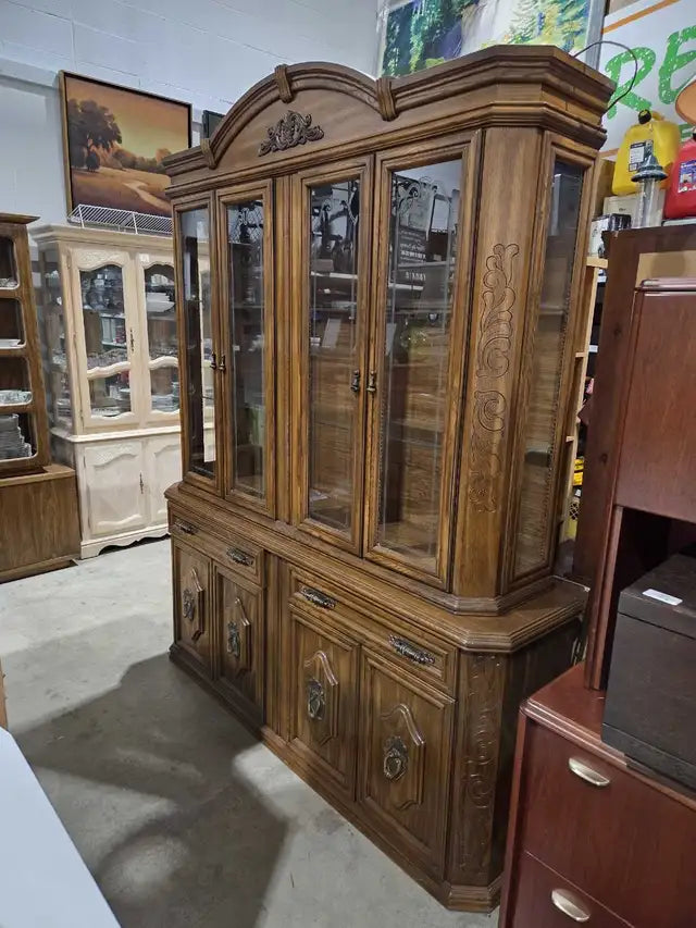 Solid Wooden Vintage China Cabinet
