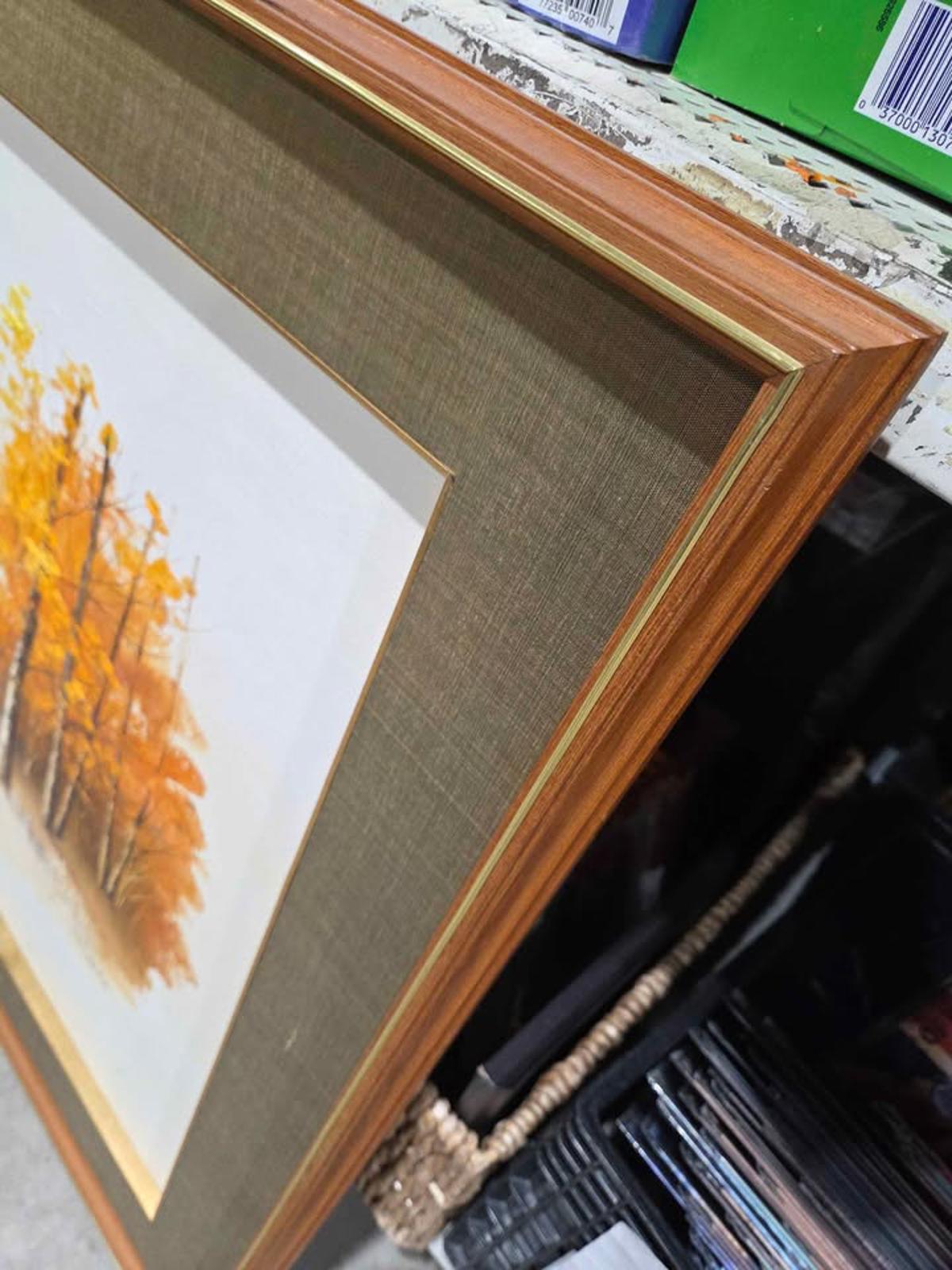 P. Carlo Framed Landscape Painting - Autumn Mountain Scene 44x31"