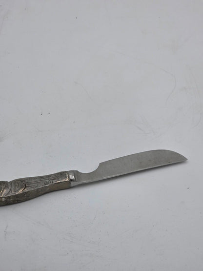 Vintage Pewter Eagle carved on Cheese or Steak Knife (Made in Canada)