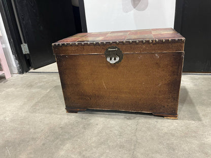 Vintage Leather and Wooden storage chest