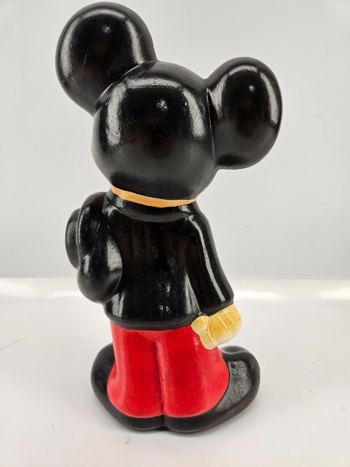 Figurine vintage de Mickey Mouse Walt Disney Productions peinte à la main en céramique 9"