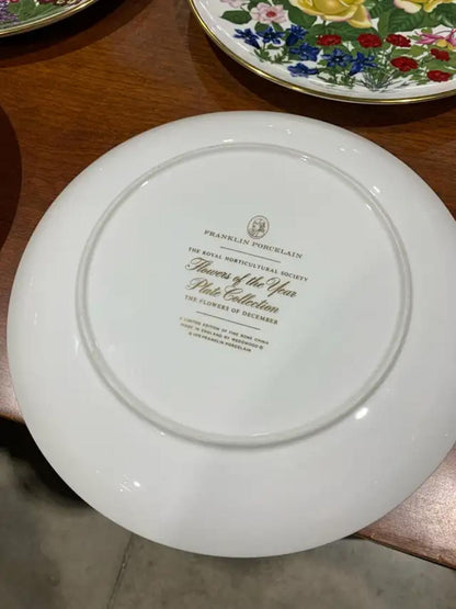 Franklin Porcelain Plate by Month in Flowers Collection