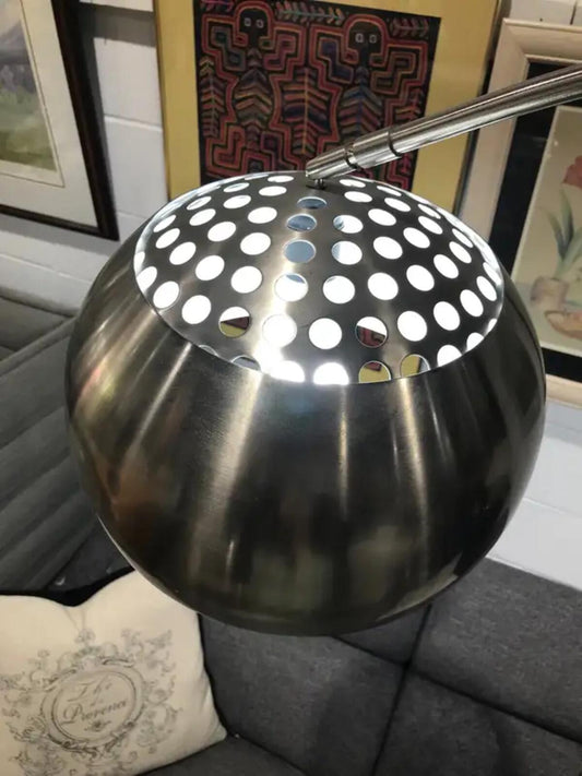 Silver Floor Lamp with Stone base - 2M tall