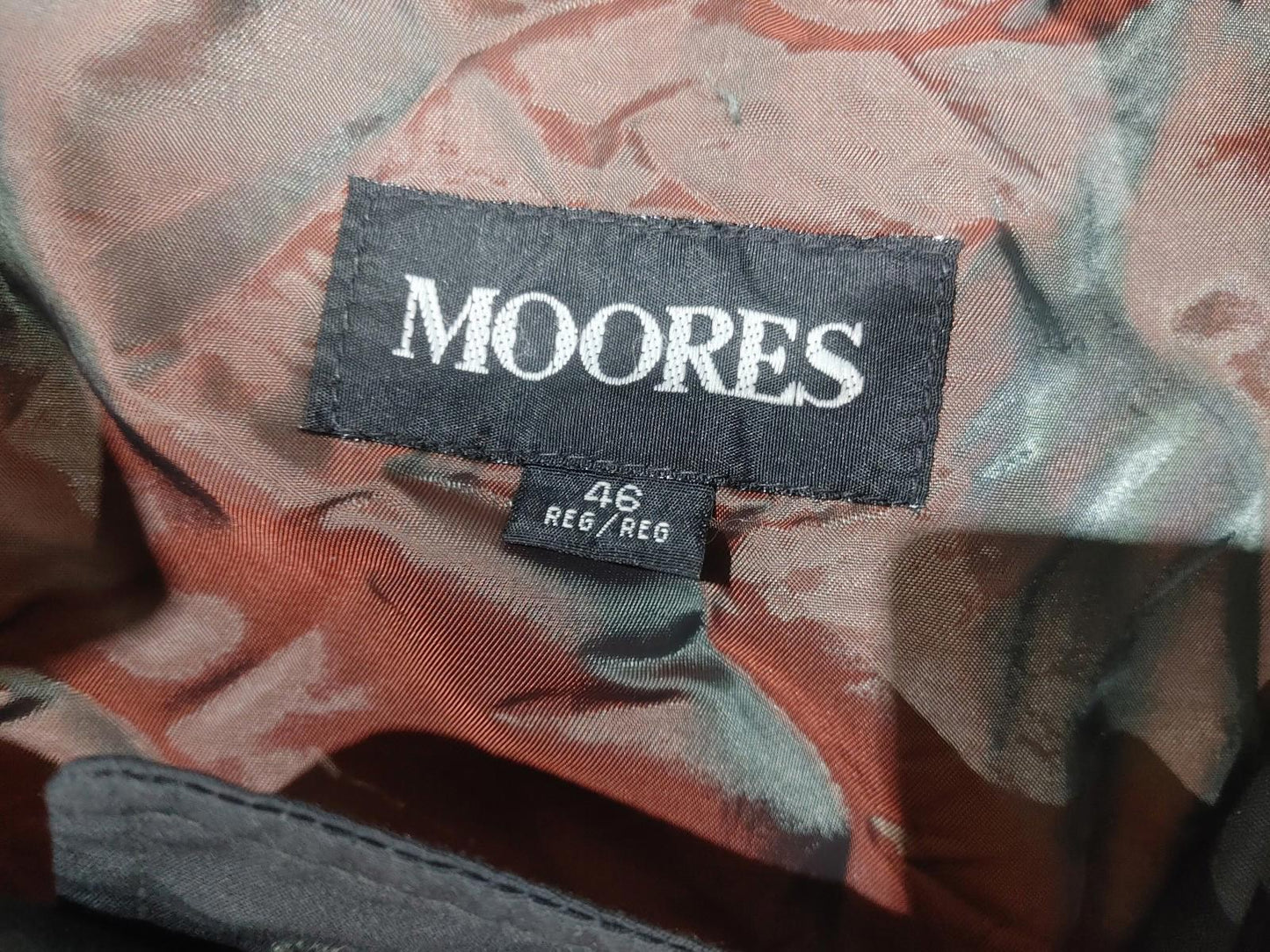 Excellent Condition Moores Long Black Trench Coat Size 46 Reg