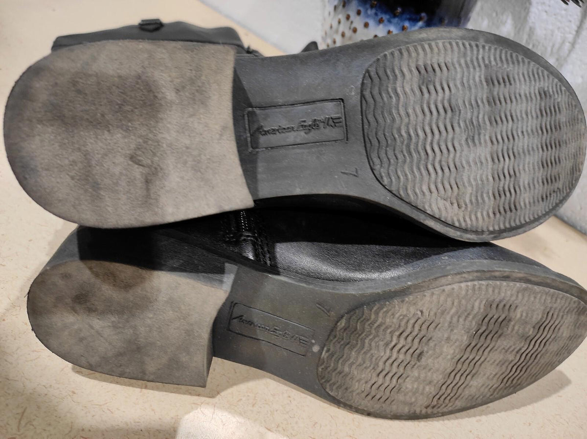 Bottes hautes noires American Eagle pour femme, taille 7, à fermeture éclair, hauteur genou