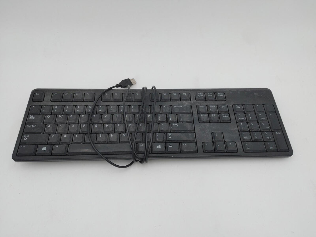 Bon état Clavier USB filaire Dell Modèle KB212-B Noir Testé et fonctionnel