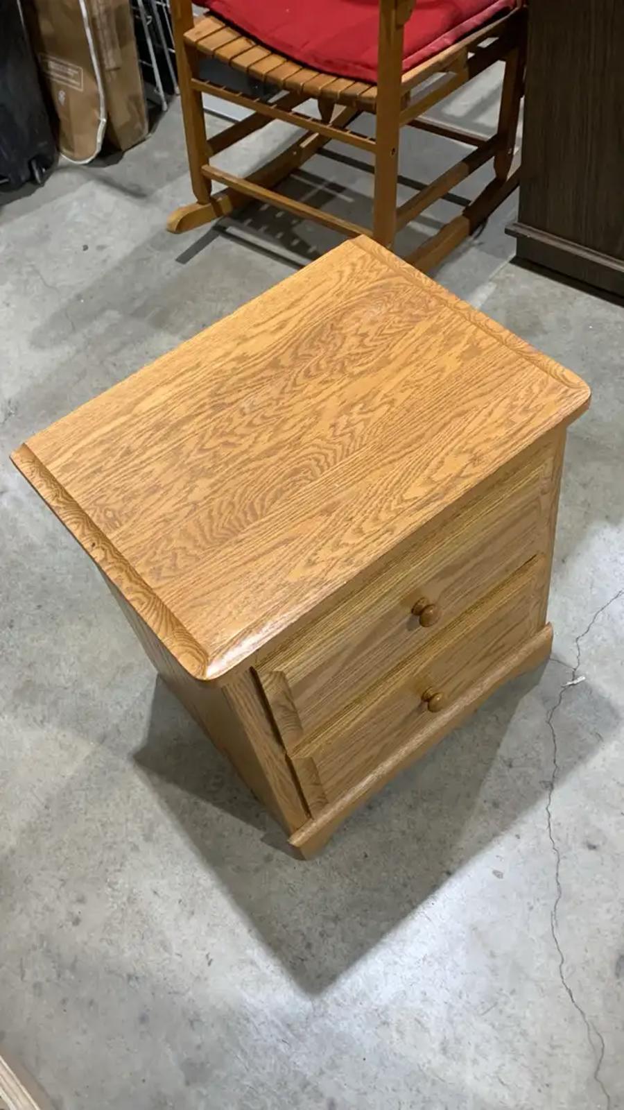 Light Pine Bedside Dresser with 2 drawers