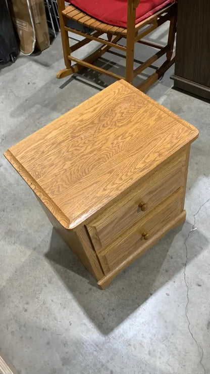 Light Pine Bedside Dresser with 2 drawers