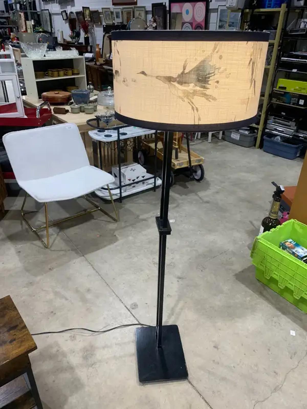 Blue Crocus Textiles Bird Floor Lamp