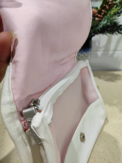 RALPH LAUREN SIGNATURE White Cosmetic Vanity Bag