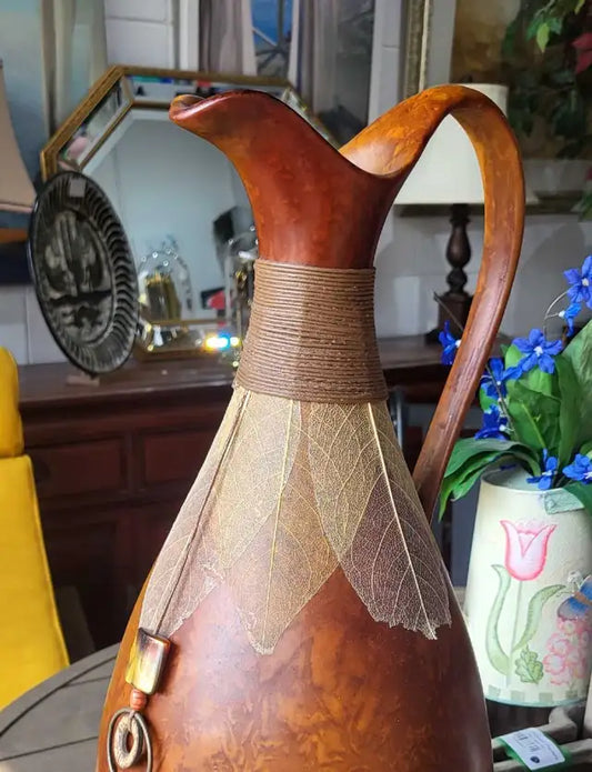 Decorative Gourd Vase with Leaves