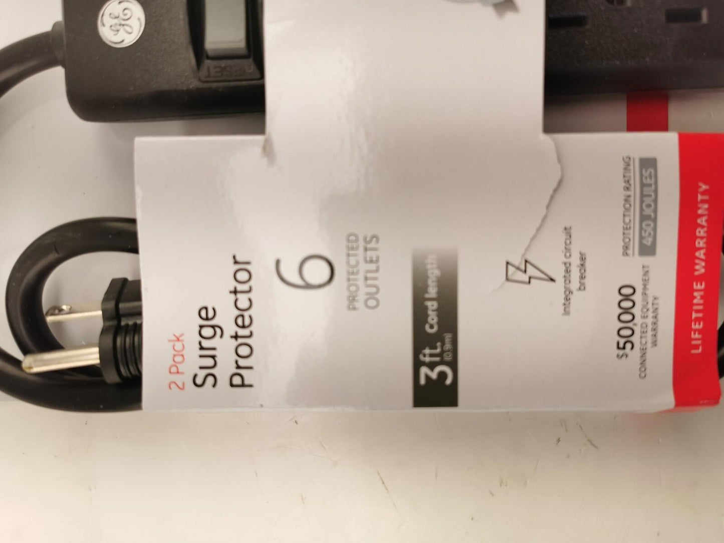 Jasco Surge Protector 6 Protected Outlets, 3ft Cord Length
