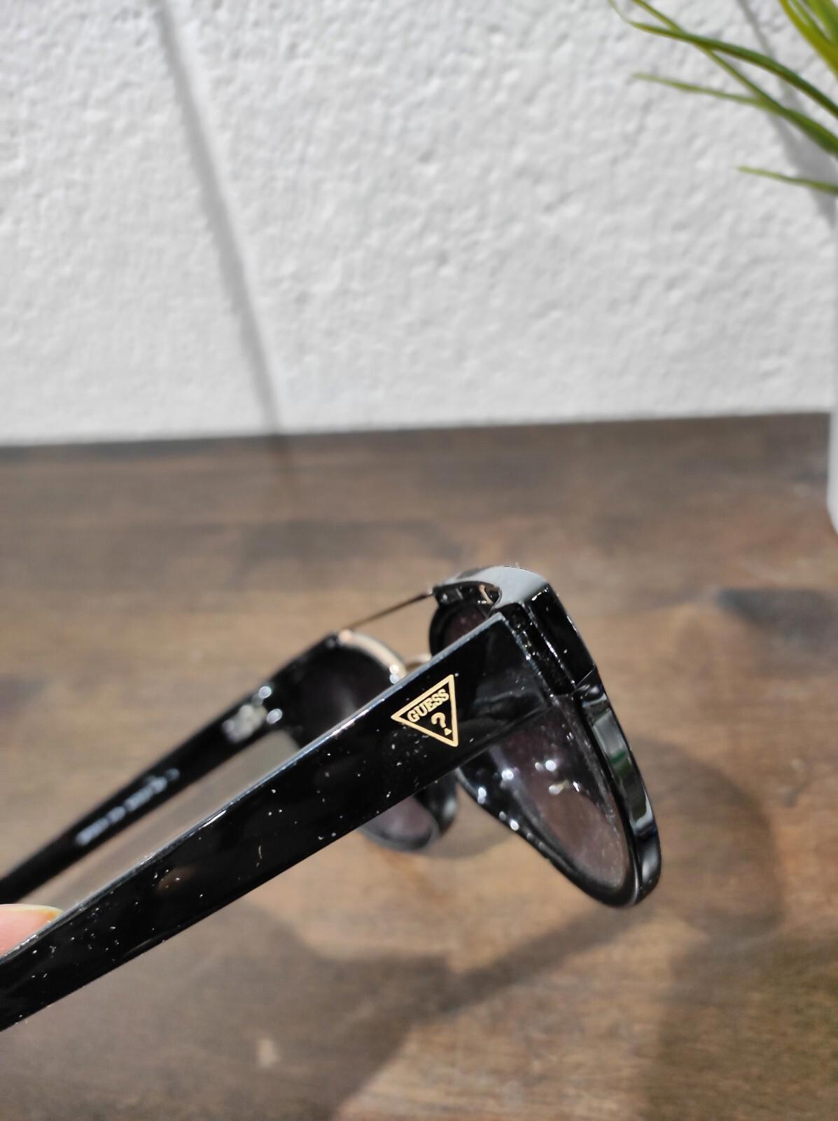 GUESS GF0316 01B Shiny Black/Gradient Black Round Sunglasses